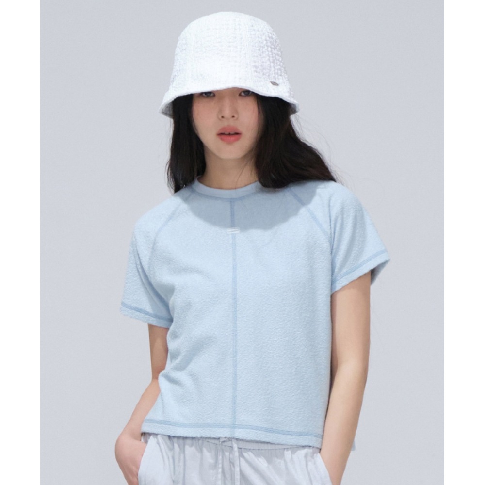 COVERNAT 女性女性スリットテリー T シャツライトブルー