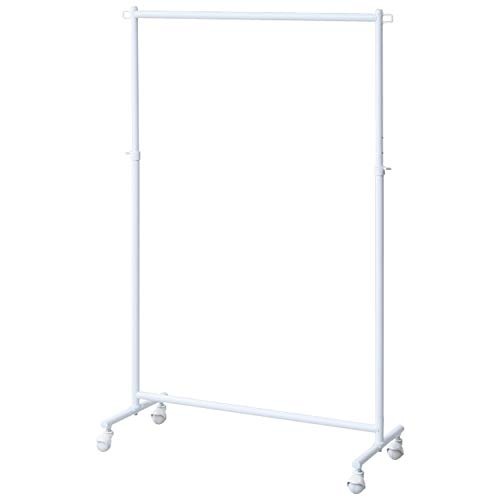 山善(YAMAZEN) ハンガーラック 頑丈 耐荷重85kg シングル 高さ伸縮 キャスター付き 衣