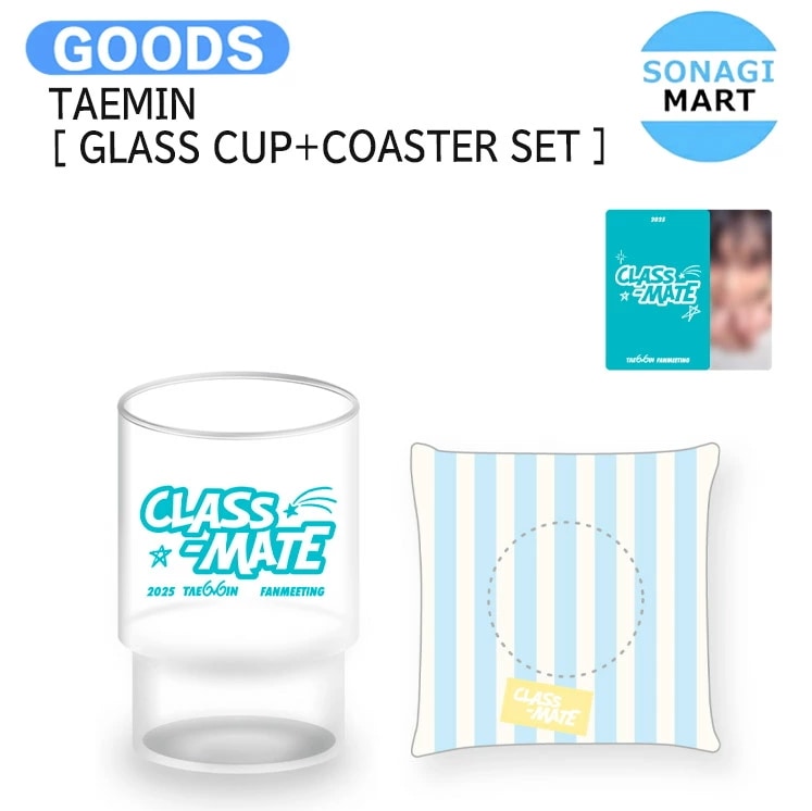 国内発送 TAEMIN [ GLASS CUP+COASTER SET ] 2025 FANMEETING CLASS-MATE OFFICIAL MD / 公式グッズ / 予約商品