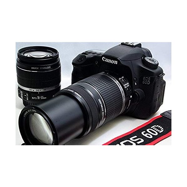 【中古】キヤノン Canon EOS 60D ダブルズームキット EF-S18-55ｍｍ/EF-S55-250ｍｍ付属 SDカード付き 95,800円