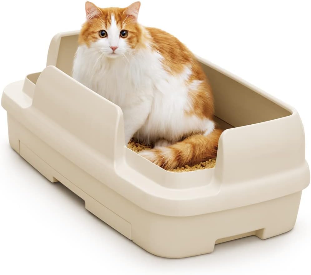 ニャンとも清潔トイレセット [約1か月分チップ・シート付]猫用トイレ本体のびのびリラックスライトベージュ