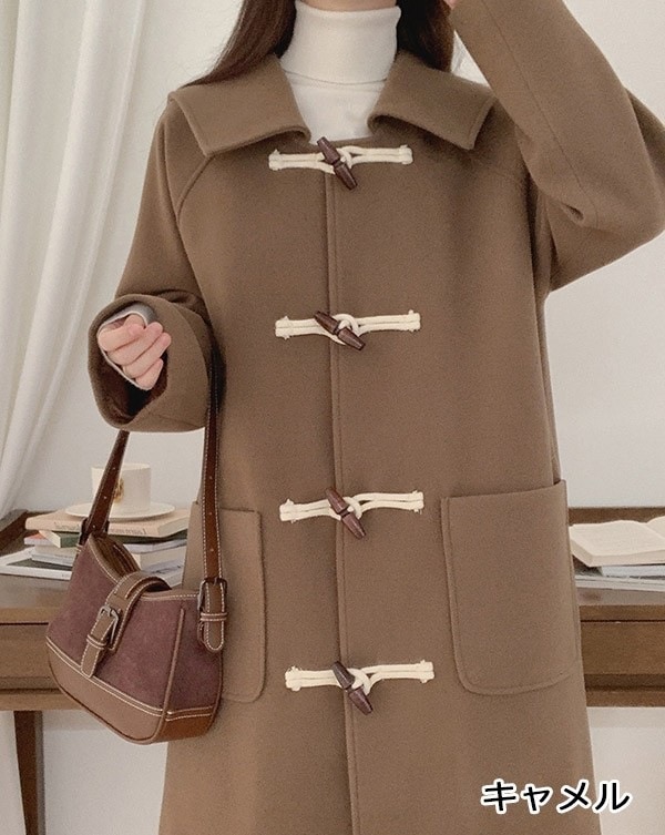 アウタートレンチコート可愛い フードなし ロングコート アウター 大人 通勤 無地 レディース ダッフルコート カジュアル 通学 冬コート シンプル 女性
