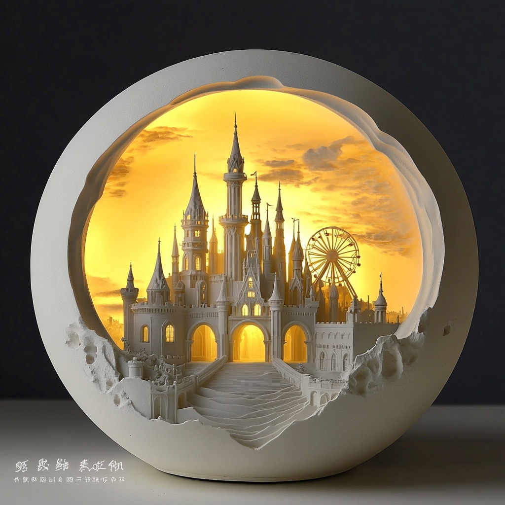 誕生日プレゼント高級感のある城の小夜灯彼女の友人のベッドサイドの雰囲気灯Bluetooth音響置物の装飾