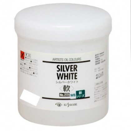 クサカベ 油絵具 ホワイト缶入り 500ml シルバーホワイト(軟練り) 272