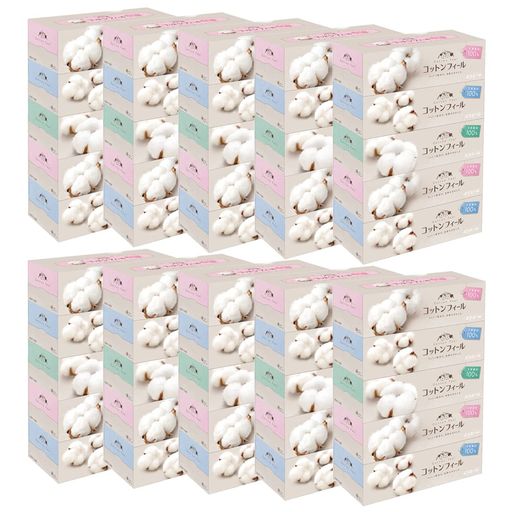 エリエール ティッシュ コットンフィール 150組×50箱(5箱×10パック) パルプ100% 【ケース販売】