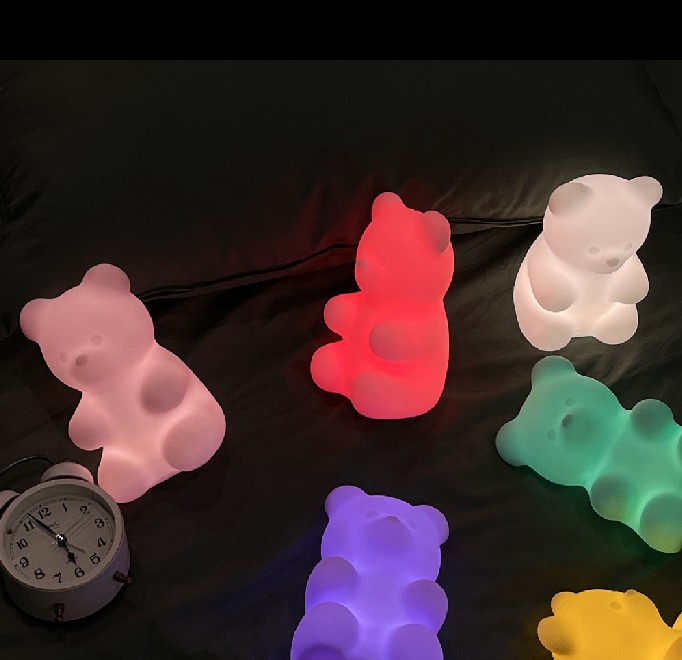 mini jelly bear timer moodライトベッドサイドライト授乳ライト6colors