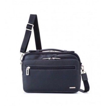 スワン SAXON 牛革 横型ショルダーバッグ(M) ブラック 05045