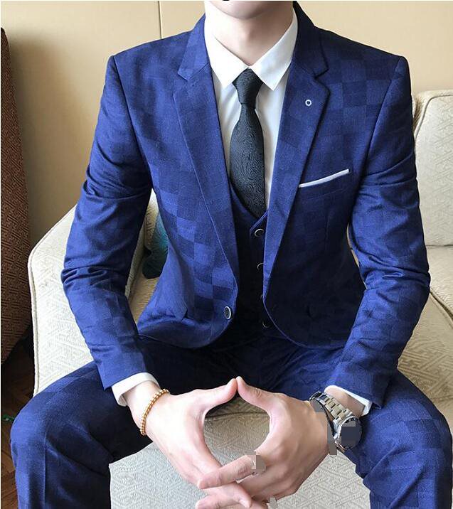 格好いい 紳士用20代30代40代 3ピーススーツメンズ上下セットセットアップ 二次会 花婿の介添え