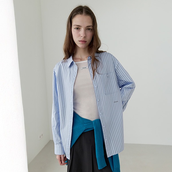 OVERSIZE STRIPE SHIRT BLUE