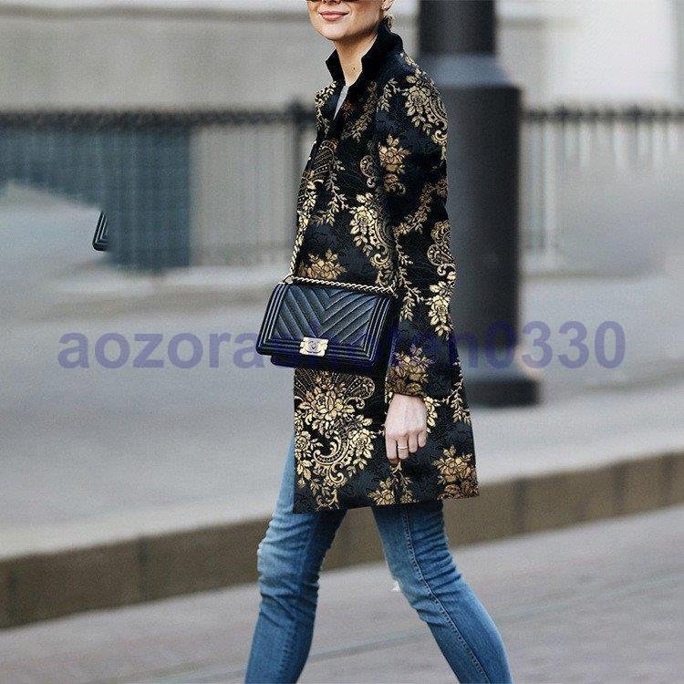 コートレディース 40代50代 秋冬 上品 チェスターコート 花柄 ロング丈 きれいめ おしゃれ 着