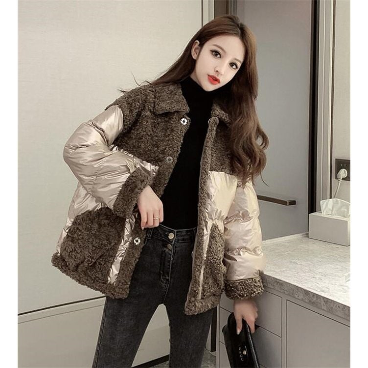 ボアコート レディース 中綿ジャケット 切替 ブルゾン ふわふわ シャケット アウター 冬 防寒 5,786円