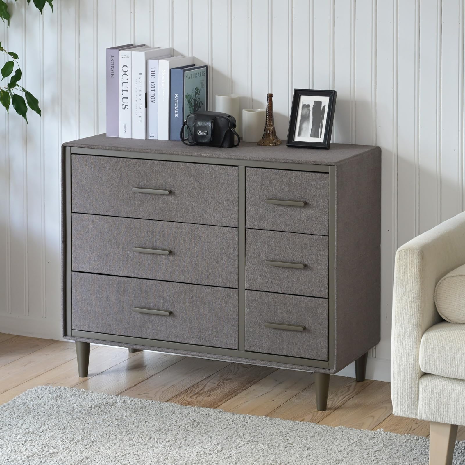 山善(YAMAZEN) チェスト 3段 ワイド 組立カンタン ファブリック 収納チェスト 引き出し タンス 布製 おしゃれ 衣類 収納 幅85×奥行35(取っ手含む奥行37)×高さ70cm 洋服収納