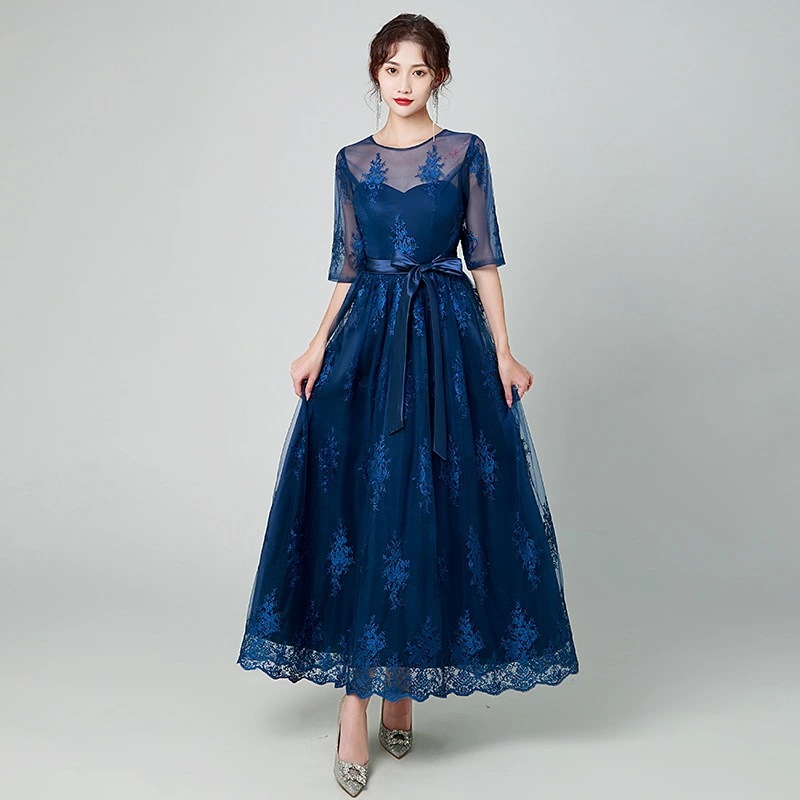 ロング丈 イブニングドレス エレガント 大人女性 着痩せ 体型カバー 結婚式・パーティー・卒業式に 上品 シルエット美 洗える 高級サテン フォーマルウェア 披露宴 卒業式 通勤 オフィス ワンピース