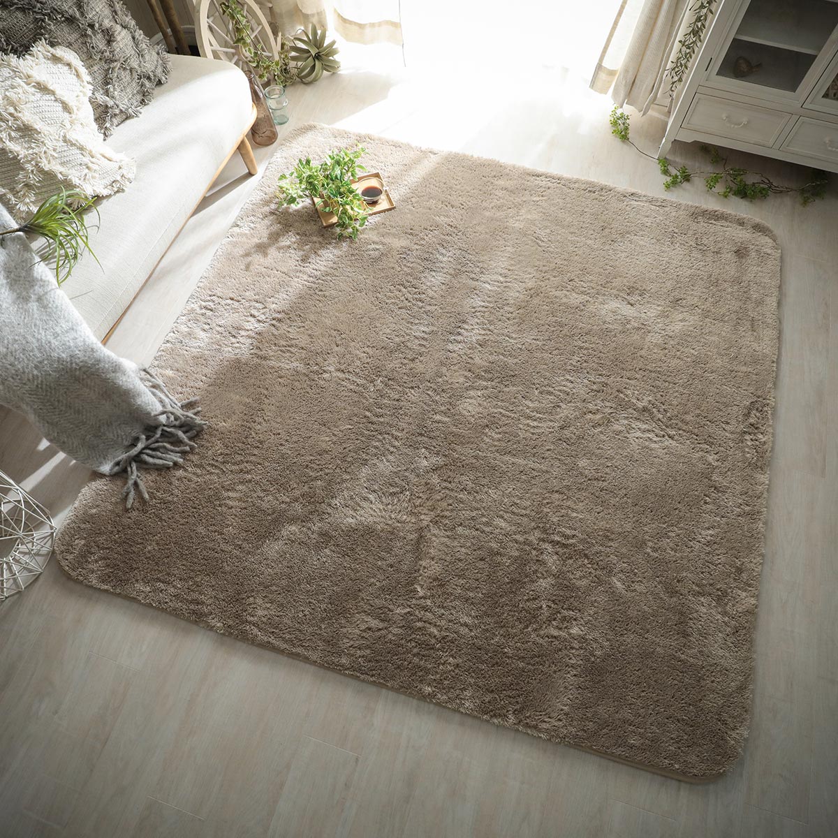 ラグ マイクロファイバーラグ ファーム 190240cm