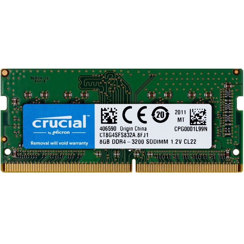 ノートPC用メモリ 8GB DDR4-3200 SODIMM 1.2V CL22