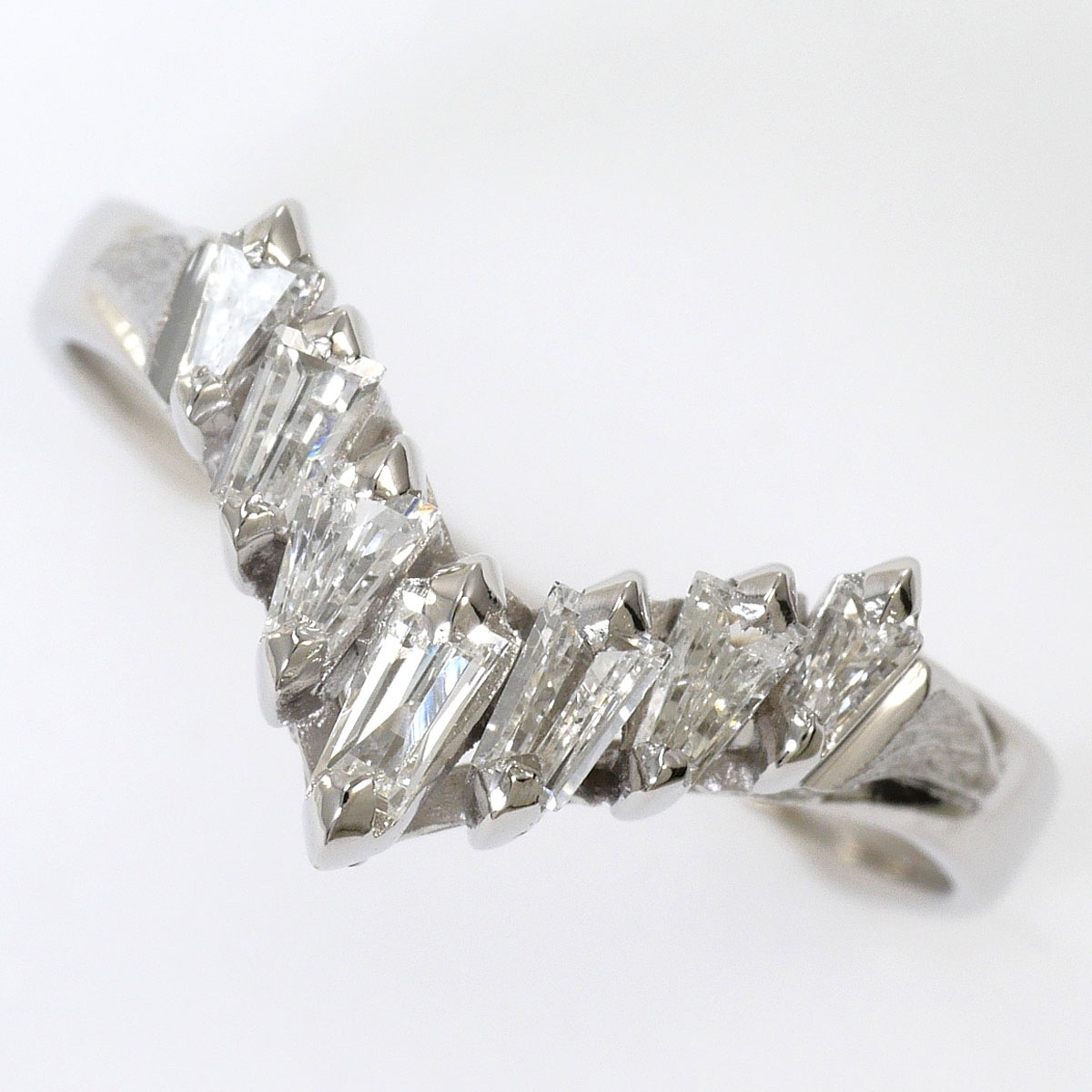 Pm900 プラチナ リング・指輪 12.5号 ダイヤモンド 0.35ct 総重量約3.8g ジュエリー 中古