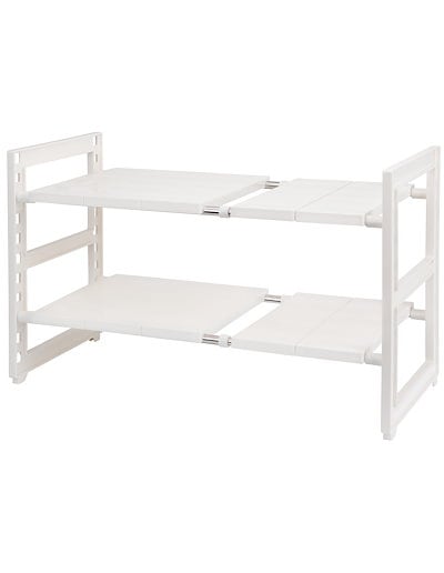 他サイト： 【整理収納アドバイザー推薦】 チチロバ(TITIROBA) シンク下 収納 ラック 伸縮 2段 簡単組立 シンク下伸縮棚 キッチン 収納 棚 洗面台下 フリーラック ホワイト 幅56-70.5×奥行2の商品画像