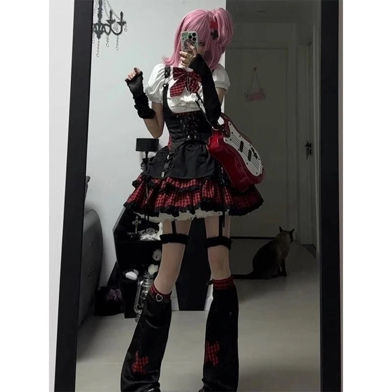 アメリカンスクール アビ風 ロック少女 アイドルセット ロリータドレス ステージ衣装 アイドル衣装 ロリータ