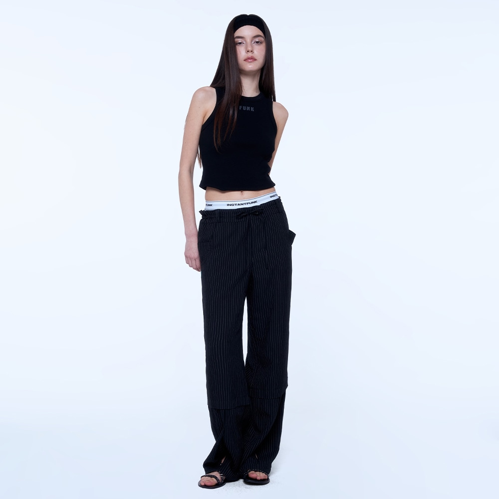 TWO WAY SUMMER SLACKS - BLACK