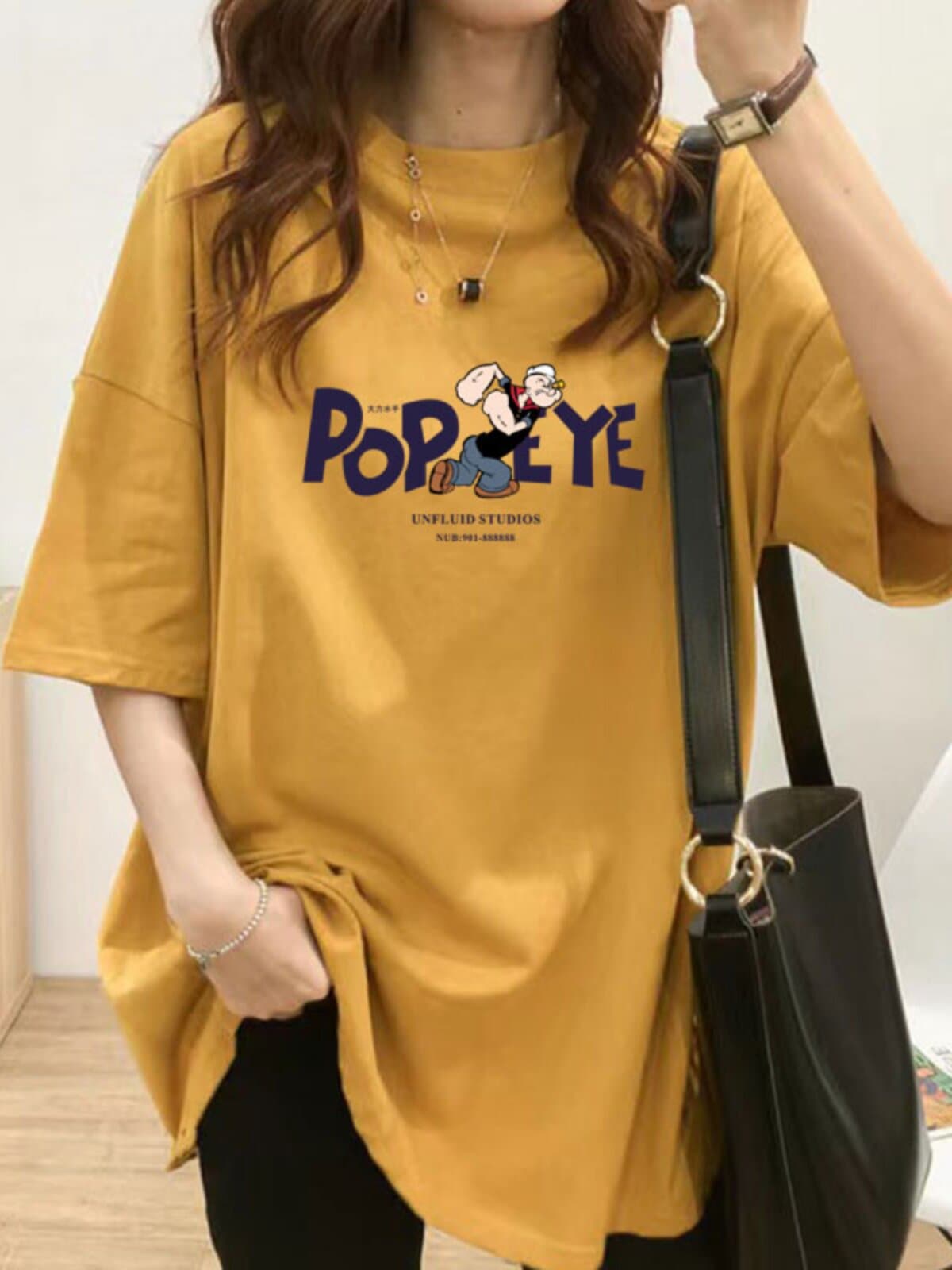 女性用純綿Tシャツ夏物半袖ミドル丈トップスゆったりサイズ大柄スリム効果のある薄手のレトロスタイル