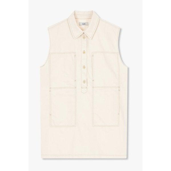 ダブルニーディテールスリーブレスデニムワンピース(9105241110)