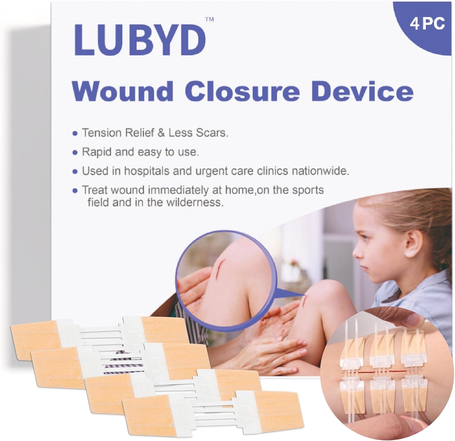 蝶包帯創傷ケア皮膚閉鎖装置 - 縫合なしの創傷を修復します接着包帯創傷は緊急キットに近いです縫合接着剤創傷閉鎖キット