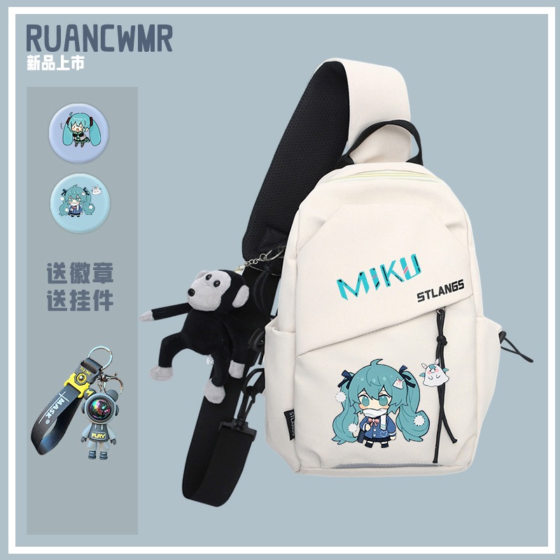 初音ミクmiku周辺斜めがけバッグV家アニメ連名日本風ウエストバッグレジャー痛包学生胸バッグ