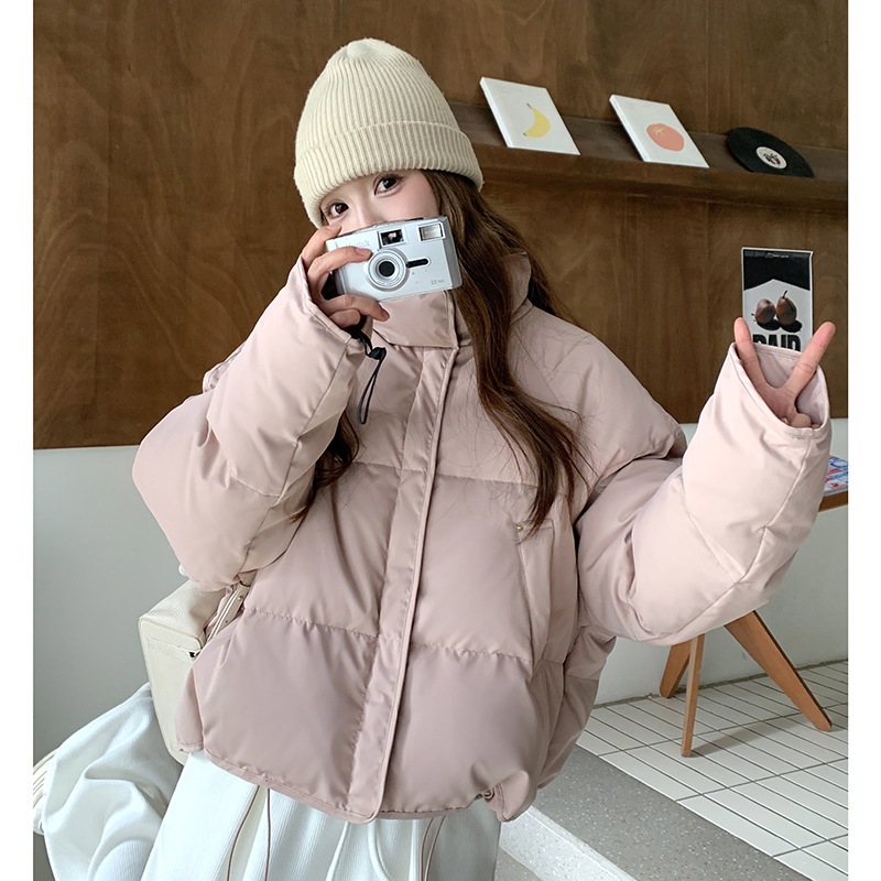 Sweet Little ダウンジャケット 2024 新しい韓国スタイルルーズスタンドカラーショートホワイトダックダウンジャケット