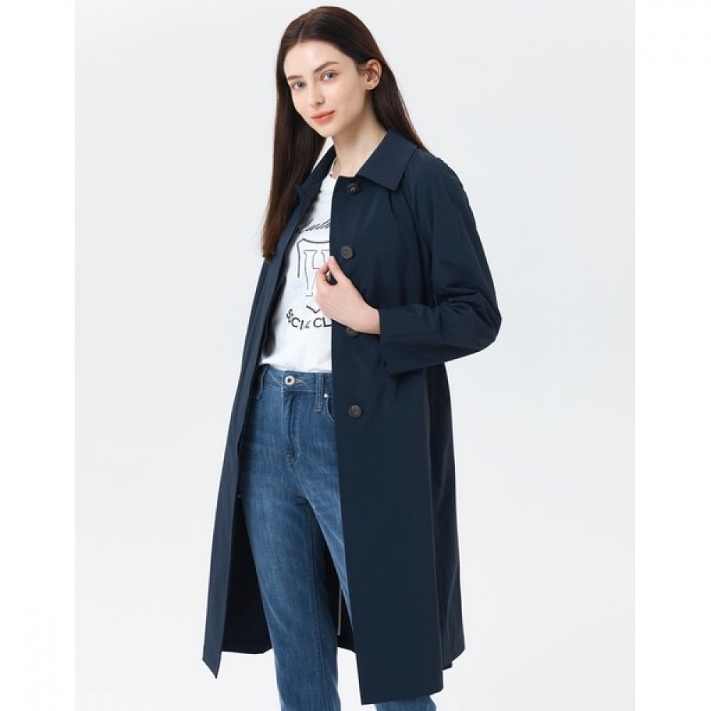 (ヘッジスレディース) 24SS ネイビーバルマカントレンチコート HSCO4B301N2