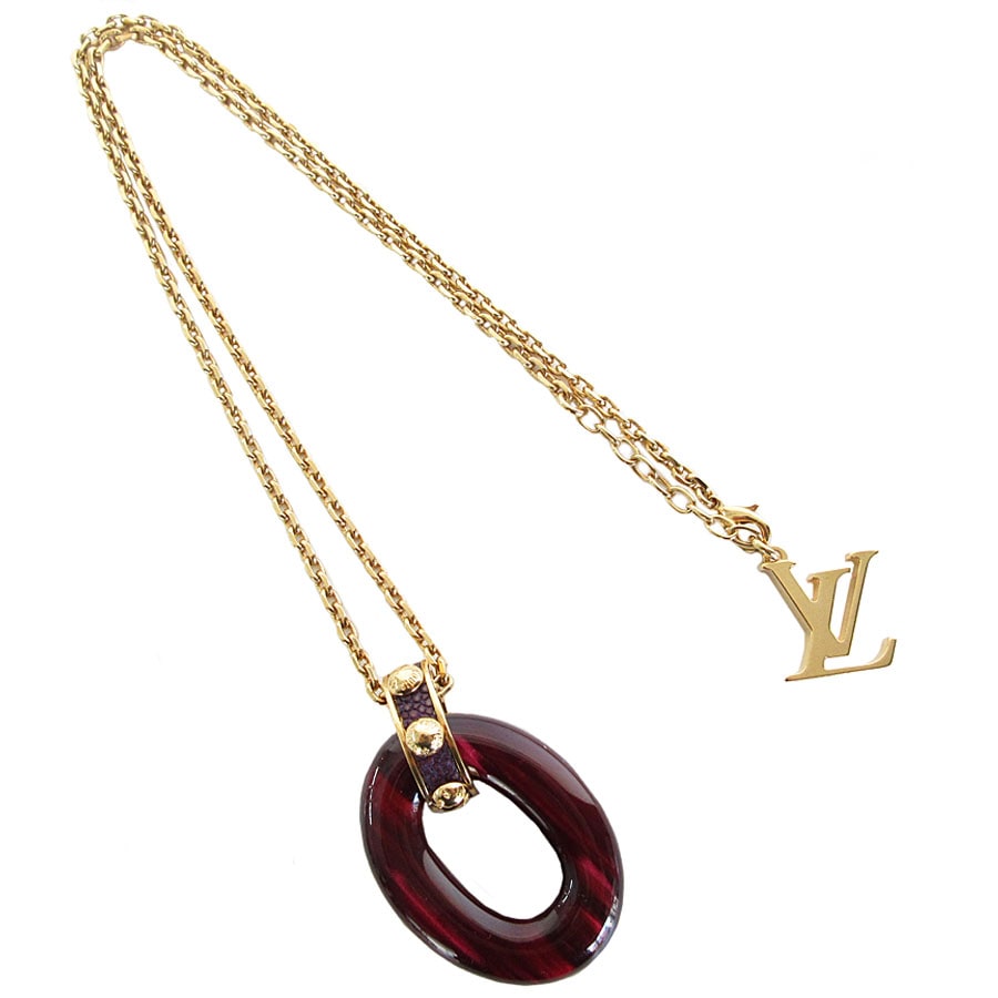 ルイ ヴィトン LOUIS VUITTON ネックレス パンダンティフギミアクルー メタル ゴールド/パープル レディース M66419 s0542k