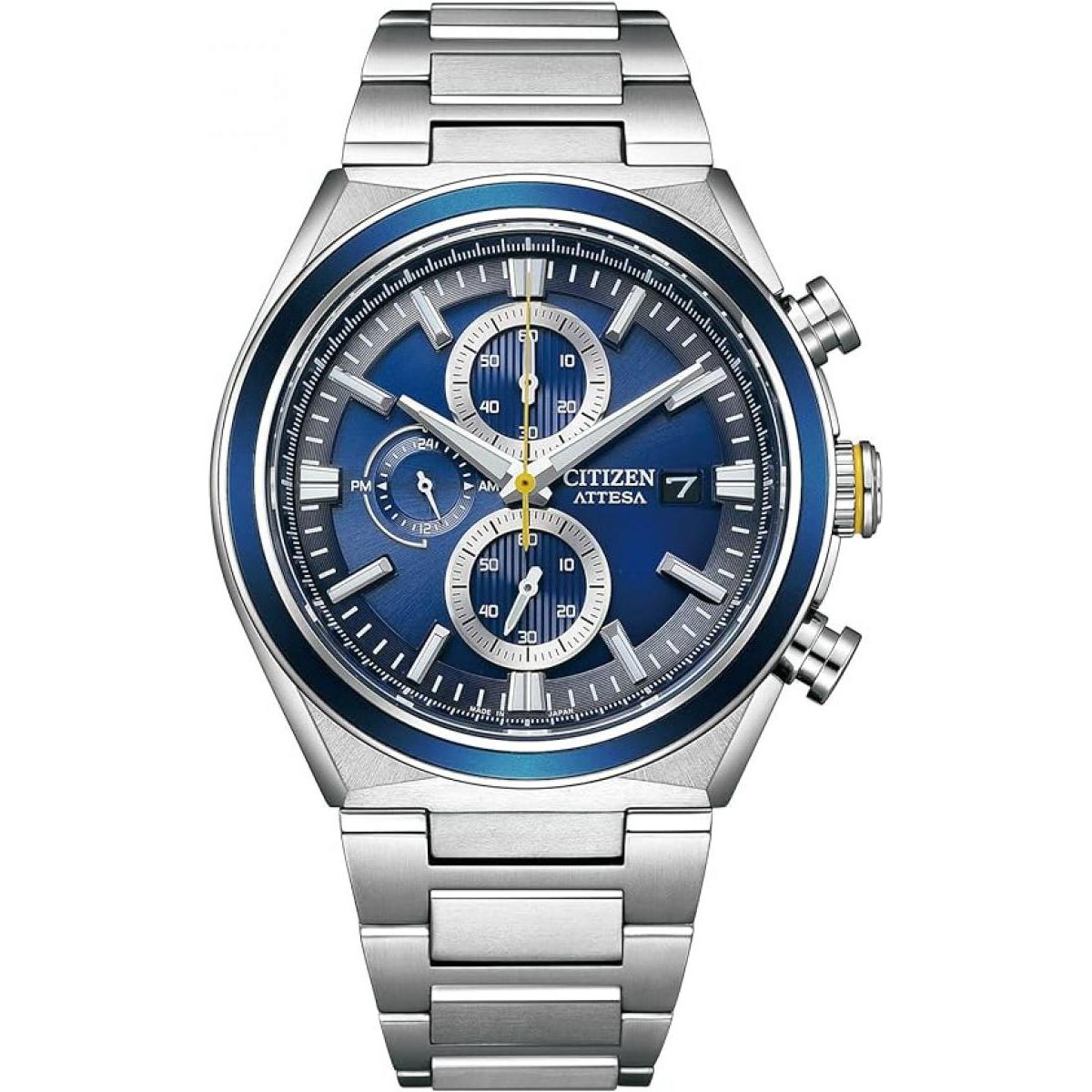 シチズン ATTESA アテッサ CA0836-68L シルバー 文字盤:ブルー 腕時計 メンズ ウォッチ エコドライブ 光発電 スーパーチタニウム 男性 プレゼント ビジネス