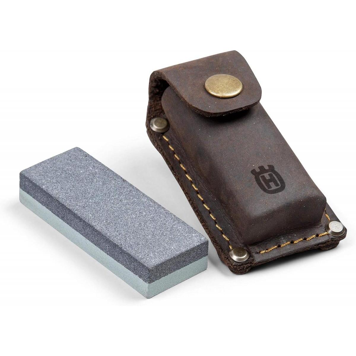 ハスクバーナ husqvarna 斧用 砥石 599674601 小型シリコンカーバイド #120 #320 荒砥石 中砥石 レザーポーチ付