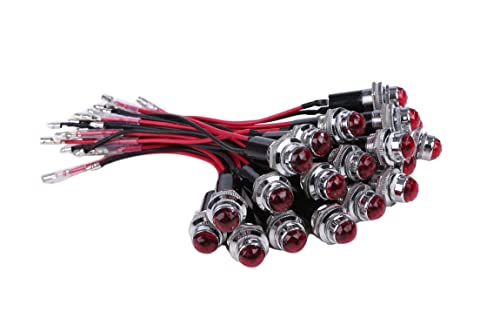 24V LED パイロット ランプ ダイヤカット 20個セット レッド 16 16φ インジケーター ライト シグナル インジケータ カスタム パーツ 汎用品
