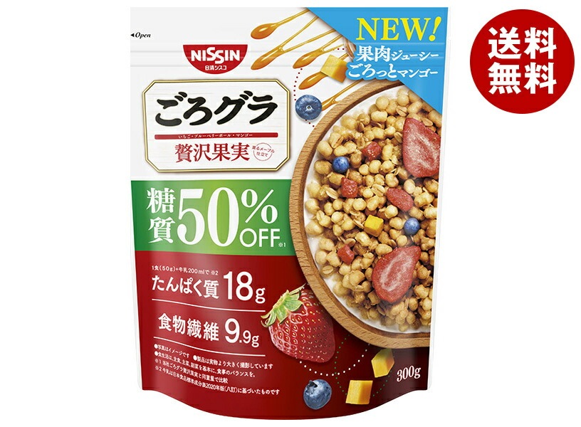 日清シスコ ごろグラ 糖質50%オフ 贅沢果実 300g＊6袋入＊(2ケース)