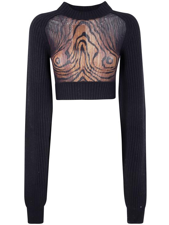 JEAN PAUL GAULTIER Women Tops 25 03 W PO017 K002 0060 BLACK BROWN