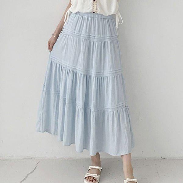 Hスタイル(SK)ルーシー2列3段スカート 夏 レディース スカート スカート バンディング