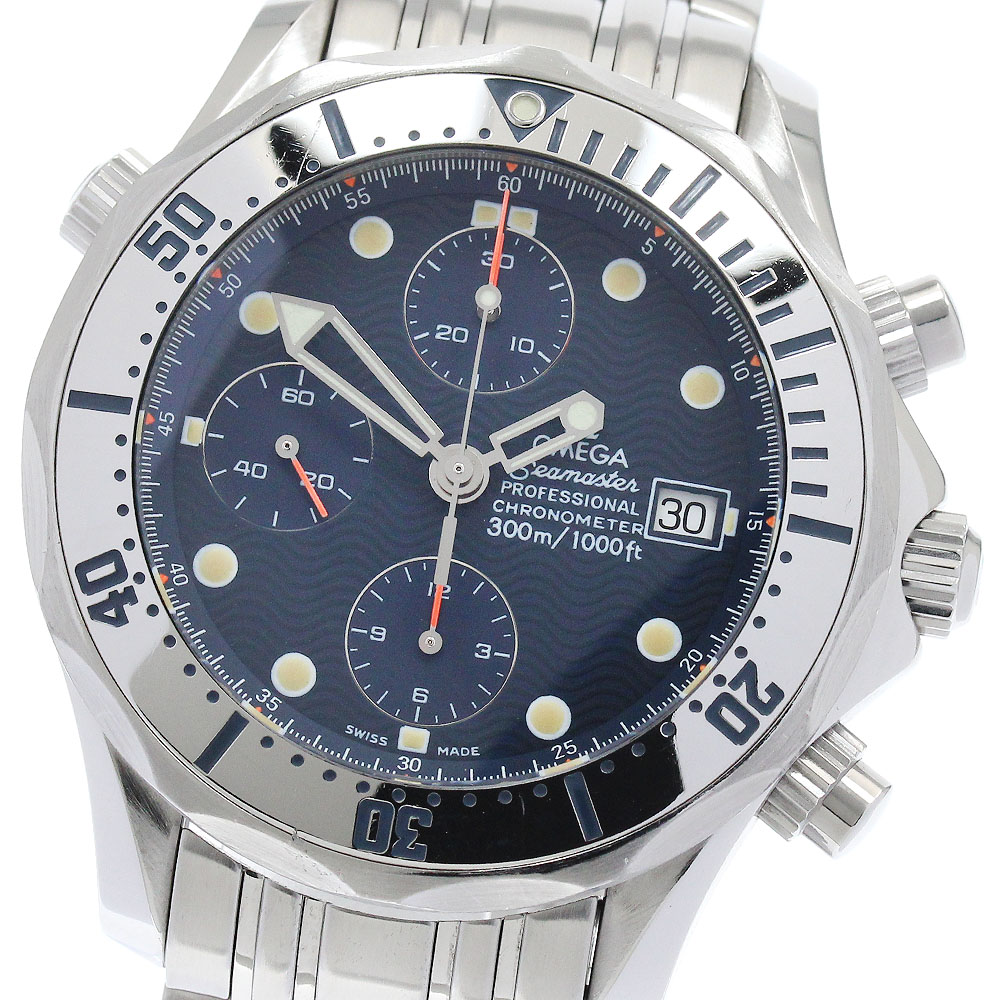 オメガ OMEGA 2598.80 シーマスター300 クロノグラフ デイト 自動巻き メンズ 保証書付き_843726【中古】