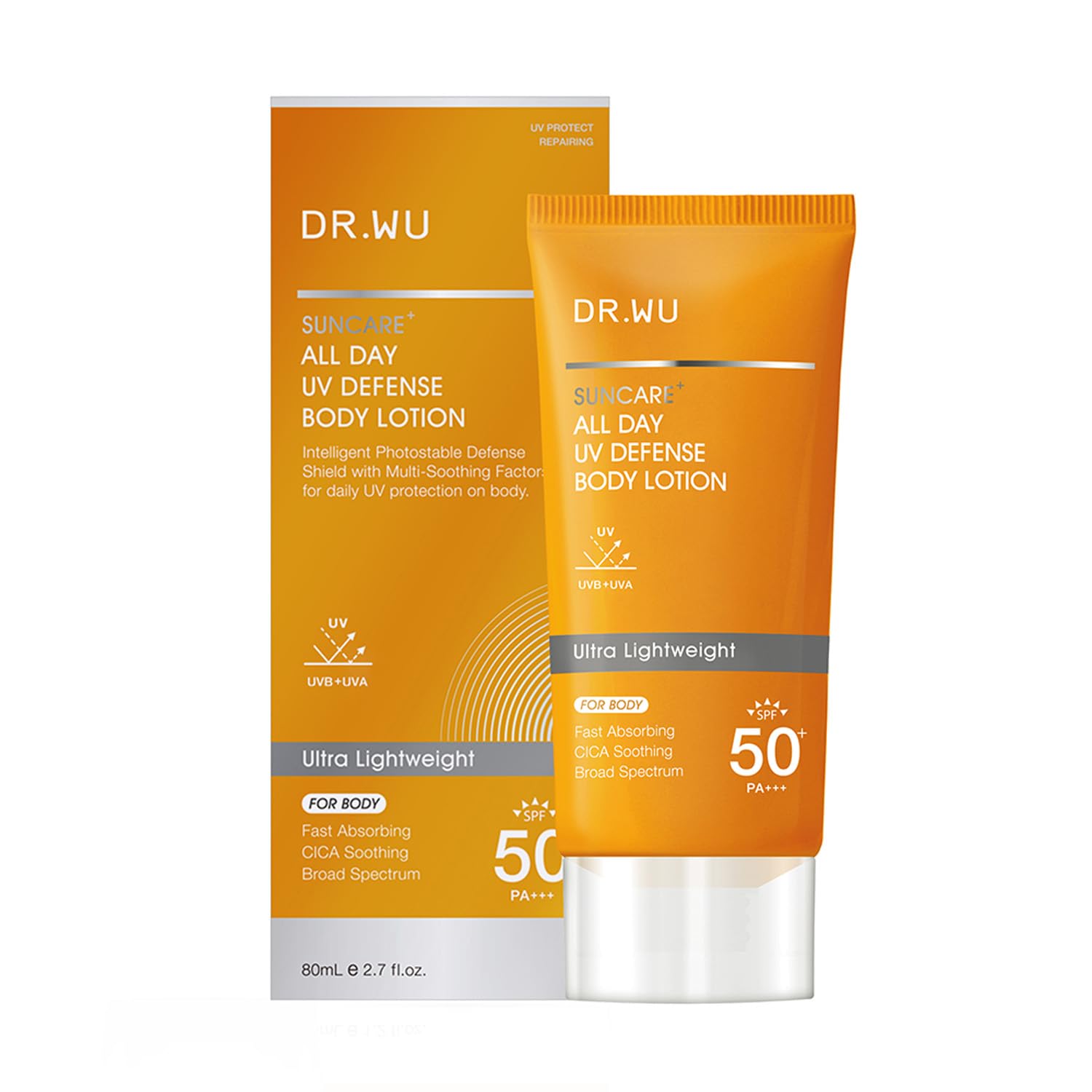 DR.WU(ドクターウー)【日焼け止め・からだ用】オールデイ UV ディフェンス ボディローション SPF50+ PA+++ サンスク リーン UVケア アウトドア 全身用 敏感肌 保湿 冷感 80m