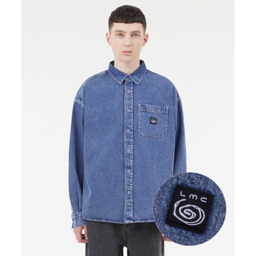 LMC オーバーサイズデニムシャツ ライトブルー