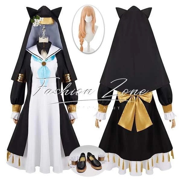 人気新作N0.1ブルーアーカイブ-Blue Archive- 伊落マリー 修道女 コスプレ衣装 ウィッグ 靴 cosplay ハロウィン 演出服 変装