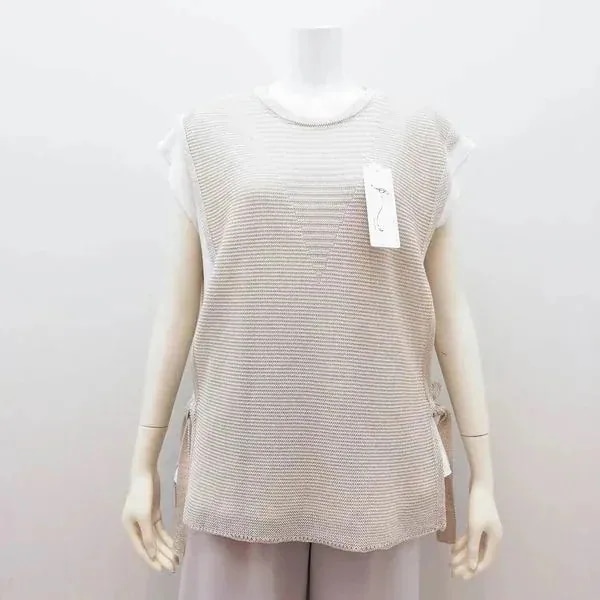 ノースリーブ ニット セーター トップス レディースファッション 日本製 脇リボン付き ベスト