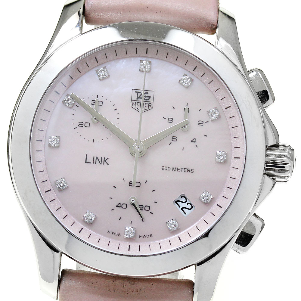 タグホイヤー TAG HEUER CJF1313 リンク クロノグラフ 12Pダイヤ クォーツ レディース 良品 _825631【中古】