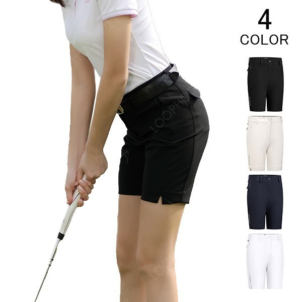 ゴルフパンツ レディース 5分丈 綿混 ハーフパンツ アウトドアウェア ショートパンツ 吸汗速乾 ゴルフウェア ファスナーポケット付き-51