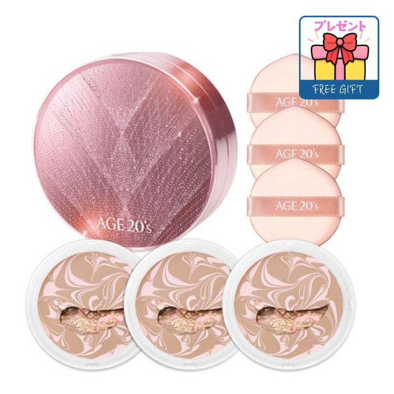 [企画セット]ニューオリジナル トゥインクル ファクト クッション ファンデーション(ケース1個+レフィル3個+パフ3個) 高カバー ツヤ肌 しっとり密着 ロングラスティング 皮脂コントロール