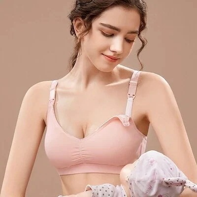 妊娠中の女性の純綿の授乳用ー産後の薄いフロントバックル大きいサイズスチールリングなし母乳育児