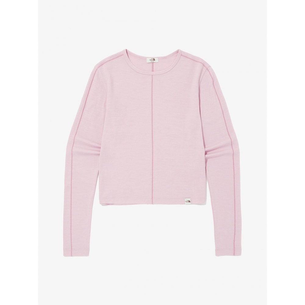 ザ・ノース・フェイス NT7TQ30L ホワイトレーベル女性用ベルーカウールクロップロングスリーブラウンドTシャツ