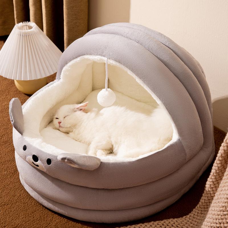 ドーム型 ペットベッド 犬 猫 ベッド 冬 おしゃれ ハウス 暖かい ペット ふわふわ ボア 犬用ベッド ネコベッド ドームベッド 40*40*33cm L