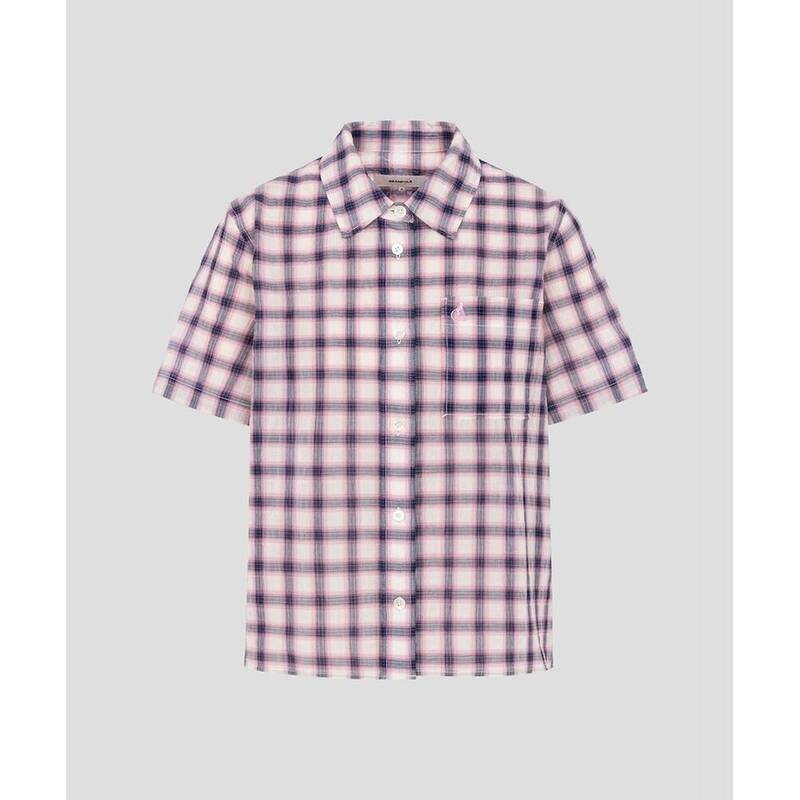 BEANPOLE LADIES サッカースカート柄 半袖 クラシックフィット シャツ ネイビー (BF6465C12R) BF6465C12R 377280