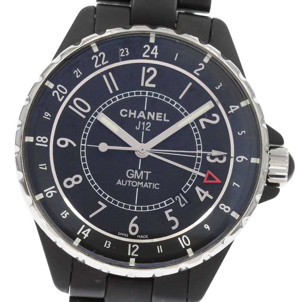 シャネル CHANEL H3101 J12 GMT マットブラック 自動巻き メンズ 保証書付き_872825【中古】