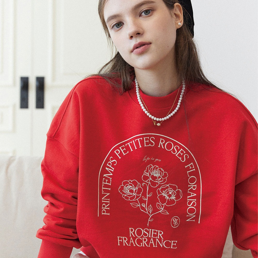Petite Rose Sweatshirt - Red